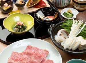 個室処 稲田屋はなれ 霞が関店、人気のランチ会席膳「鳥取和牛すき焼き会席膳」のご案内