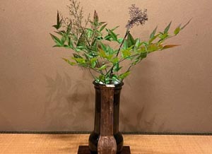 酒処 稲田屋 米子店、南天を生けました