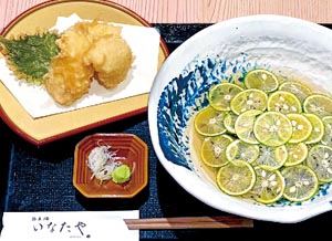 蕎麦処 いなたや 光が丘店「ハモ天とすだちの冷やかけ蕎麦」はじめます！